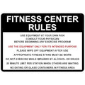 Fitness Center Rules Use Equipment At Your Own Risk Aluminum Metal Sign 10 in x 7 in