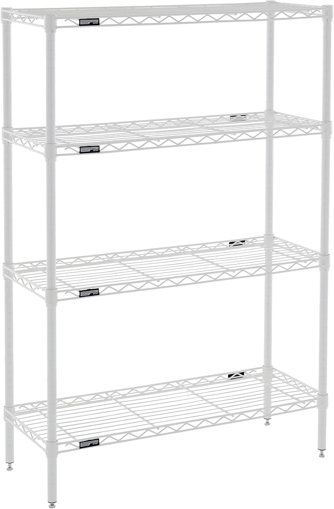 Metro Professional's Choice Commercial-Grade NSF Shelving Unit - Multipurpose Adjustable Wire Shelf for Home, Garage, Kitchen and More - 4 Shelves, 14" W x 36" L x 54" H - White