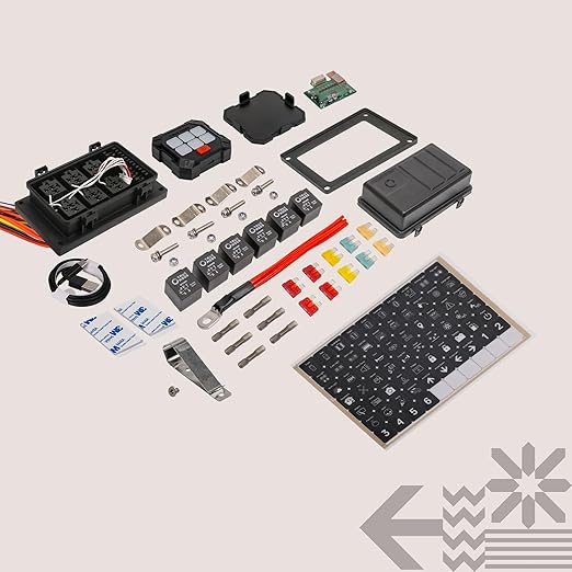 True MODS 12V DC Wireless 6 Gang Switch Panel Controller Kit [USB-C Rechargeable] Universal Pre-Wired Waterproof Fuse Relay Switch Box Aux Control for Automotive Vehicle Car Marine Boat Jeep UTV RV