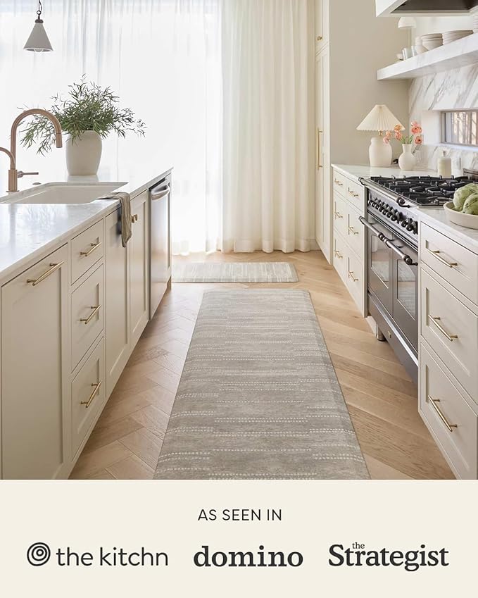 House of Noa Nama Standing Mat – Anti-Fatigue Cushioned Kitchen Mats for Floor | Ergonomic Bounce-Back Foam Kitchen Mats | Anti-Fatigue Mats for Kitchen & Standing |Reese Ash | 22" x 72"