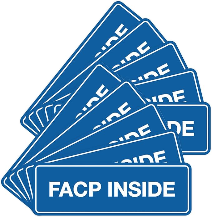 Signs ByLITA Standard FACP Inside Sign | Fire Safety Signage (Blue) - Medium 10 Pack
