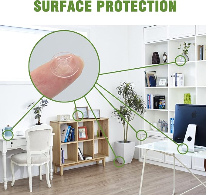 Rubber Cabinet Door Bumpers - 250 PCS 1/2'' Diameter Cabinet Bumpers Clear Rubber Bumpers for Cabinet Doors Rubber Stoppers Special Shape