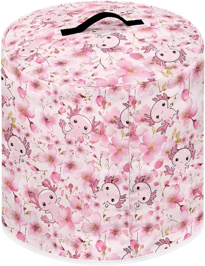 Axolotl Butterfly and Floral Print Kitchen Appliance Dust Cover with Pockets, Electric Pressure Cooker Cover Compatible with Crock Pot, Rice Cooker Cover, for 3 Qt Pot