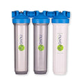 NuvoH2O Advanced 3-Stage Citrus-Based, Salt-Free Water Filter System + Water Softener with Carbon and Iron Filtration – Healthy & Pure Water – Removes Scale (Whole Home Trio System)