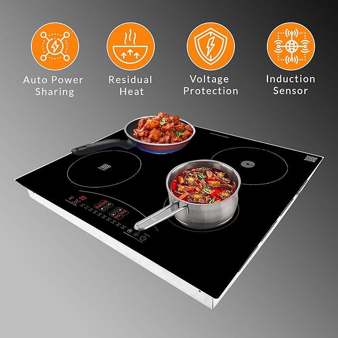 Equator 24-inch Electric Hybrid Cooktop with 2 Induction & 2 Ceramic Burners Dual Cooking Modes for Flexible, Fast, and Efficient Cooking Sleek Built-in Design