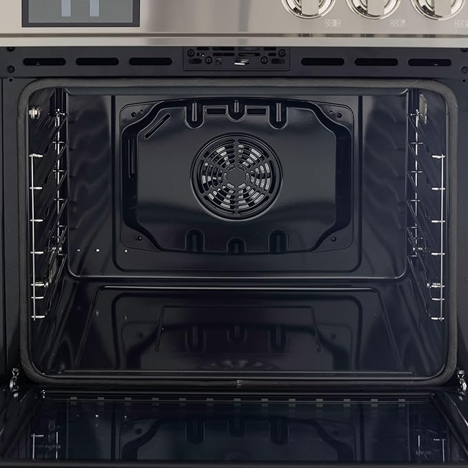 48 Inch Professional Induction Range with Double Convection Ovens, Air Fry, 7 Burner Electric Stove, Pizza Stone - Stainless Steel