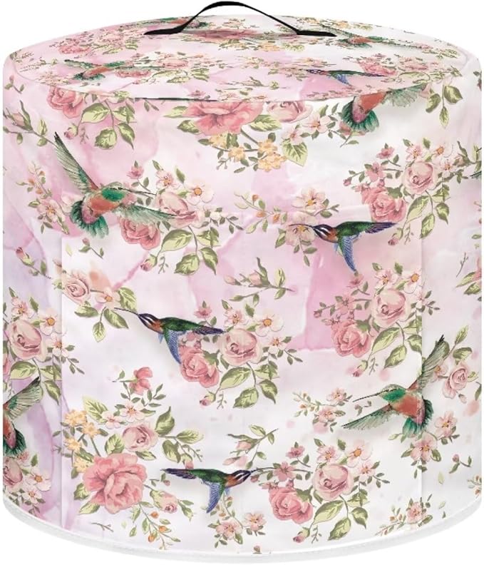 Flashideas Hummingbird Leaf Pressure Cooker Cover for Women Dust Protection Insulated Rice Cooker Cover with Easy to Clean Lining Dust Cover with Pockets for Instant Pot 6 Quart Appliance Cover