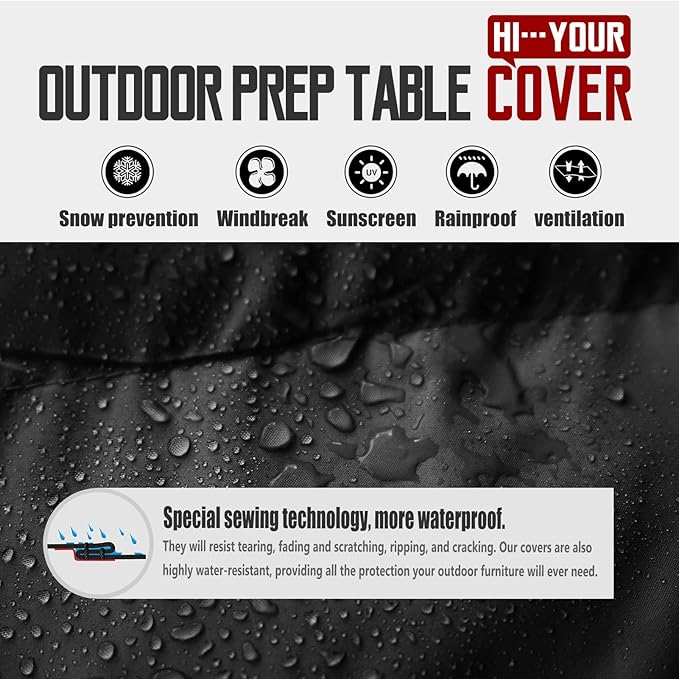 40" Outdoor Prep Table Cover – Fits Royal Gourmet Double-Shelf & Keter Unity 32" Portable Cart – Waterproof 420D Heavy Duty BBQ Bar Cart Cover, Fade Resistant with Vents (Black)