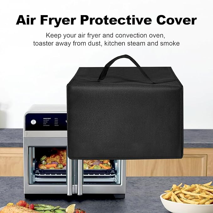 Air Fryer Toaster Oven Dust Cover Compatible with Ninja French Door Premier Air Fryer FO101,Heat-Resistant Waterproof Dust-proof Nylon Cover Case Protections for Convection Toaster Oven (Black)