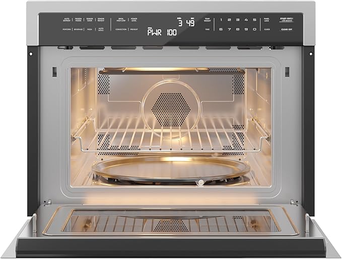 KoolMore 24 Inch Built-in Convection Oven and Microwave Combination with Broil, Soft Close Door, 1000 Watt Power, Stainless Steel Finish, Touch Control LCD Display