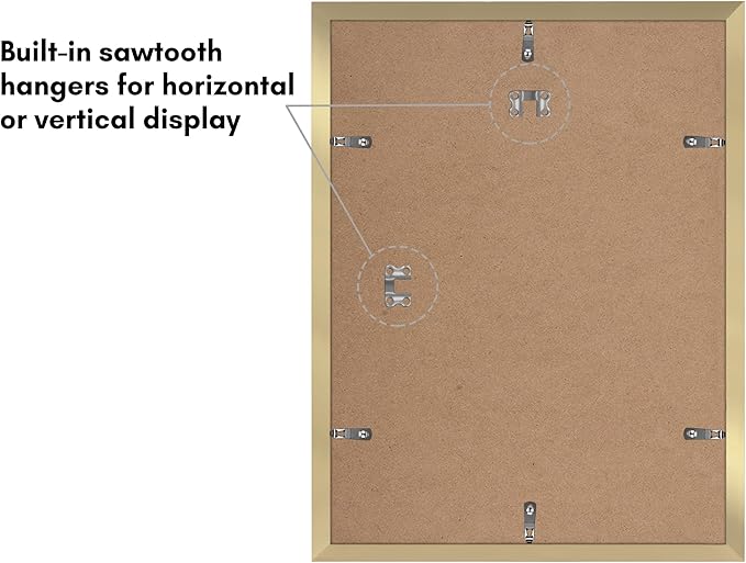 Americanflat 12x16 Picture Frame with Polished Plexiglass - Set of 5 - Use as 8.5x11 Frame with Mat or Display 12x16 Photo Without Mat - Galleria Collection - Picture Frames for Wall Display - Gold
