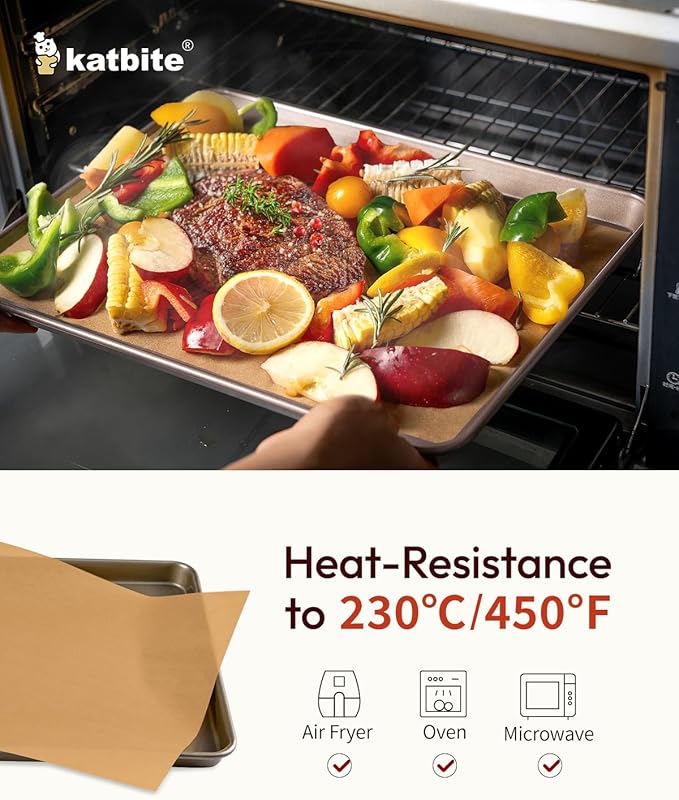 Katbite 400Pcs 9x13 inch Heavy Duty Unbleached Parchment Paper, Parchment Paper Sheets for Baking Cookies, Cooking, Frying, Air Fryer, Grilling Rack, Oven(9x13 Inch)