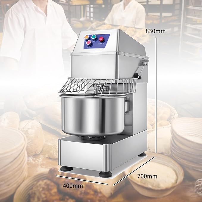 Commercial Dough Mixer Dual Rotating,21QT Two Speeds Mixing Dough Kneading Machine,Electric Dough Kneading Machine for Restaurant Pizzeria,Safety protection device & Timer Included