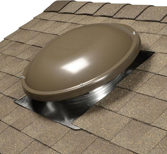 Master Flow GAF 1000 CFM Weathered Wood Power Roof Mount Attic Vent with Thermostat Controller (PT6): Efficient Ventilation & High Airflow Capacity for attic spaces upto 1,600 sq ft - ERV4WW