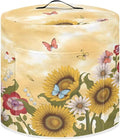 Flashideas Sunflower Butterfly Pressure Cooker Cover for Women Dust Protection Insulated Rice Cooker Cover with Easy to Clean Lining Dust Cover with Pockets for Instant Pot 6 Quart Appliance Cover