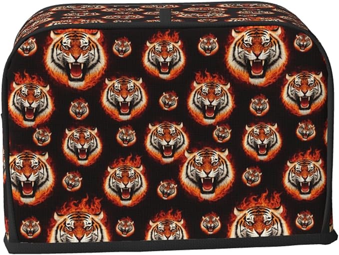 2 Slice Toaster Dust Cover Angry Fierce Wild Animal Art, Stain Resistant Washable Fabric, Fingerprint Protection Kitchen Accessories