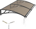 Awning for Door Entrance with Drainage Sink,32x60 Inch Awnings for Doors,Window Canopy Exterior with Plastic Steel Bracket,Polycarbonate Cover,UV,Rain,Snow Protection for House,Porch,Patio,Deck