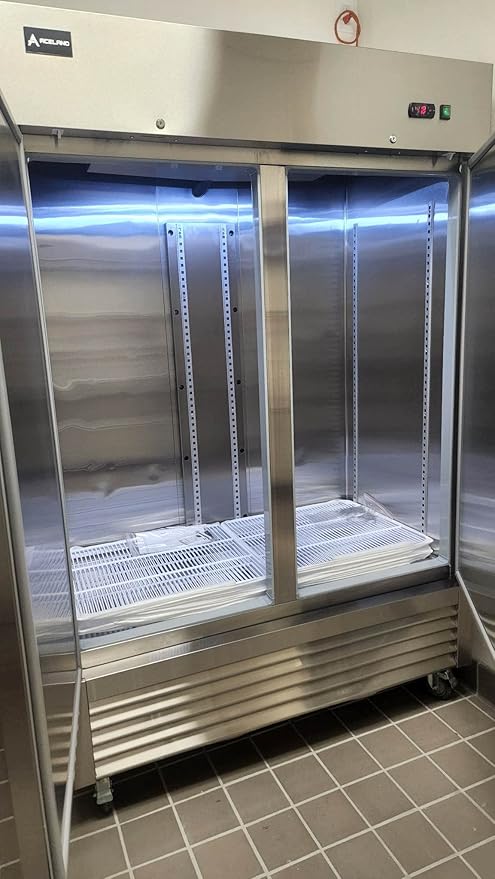 Aceland Commercial Refrigerator Stainless Steel Reach-in Solid Door Upright Fan Cooling Refrigerator for Restaurant, Bar, Shop, Residential 49 Cu.ft (Commercial Kitchen Equipment), Silver (AKR49)