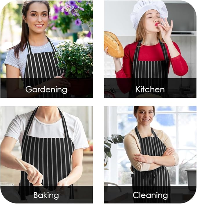 Aprons for Men - 100% Polyester Chef Apron Women with Extra Long Ties - Cooking Aprons for Women & Mens Apron