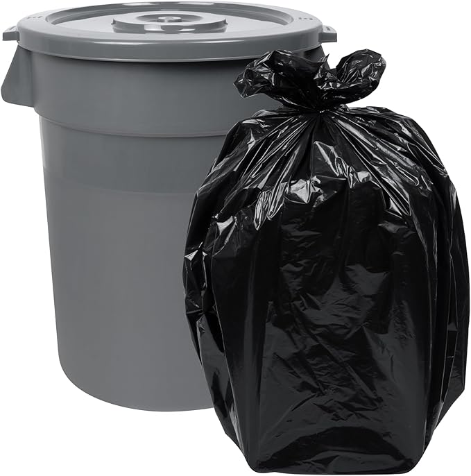 Restaurantware-LID ONLY: RW Clean Waste Container Lid, 1 Round Trash Can Cover - Waste Bin Sold Separately, For 32 Gallon Dustbin, Built-In Handle, Gray Plastic Garbage Can Cover, Heavy-Duty