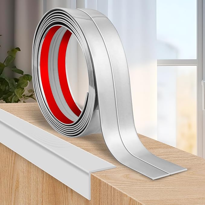 Flexible Wall Corner Protector Moulding Trim Peel and Stick Wall Corner Guards Edge Protector Self Adhesive Molding Trim Strip for Edge Ceiling (Silver, 1.6 in x 40 Ft)