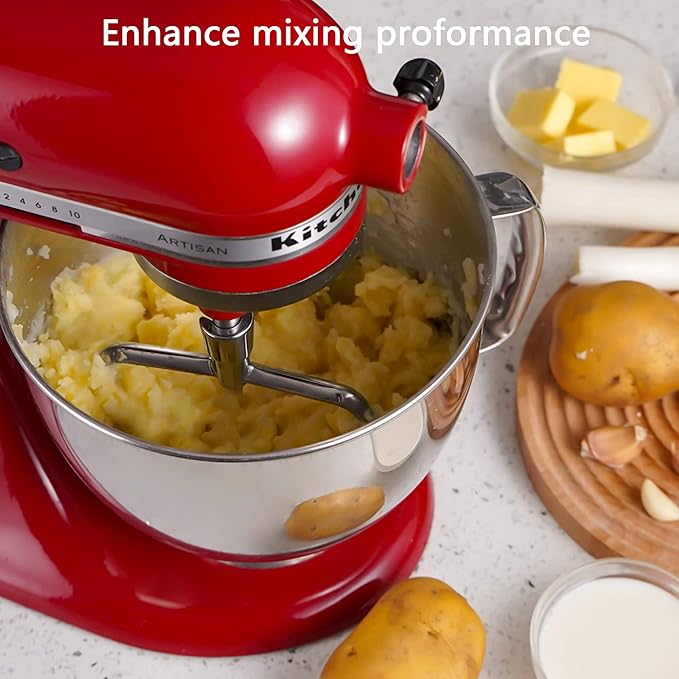 Beater Blade for Kitchenaid Mixer Tilt-head 4.5-5.0 Qt Stand Mixers, Stainless Steel Dishwasher Safe, Perfect Pastry Paddle Attachment