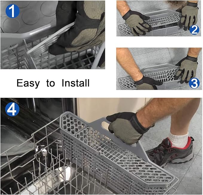 WD28X10128 Dishwasher Silverware Basket Gray By AMI PARTS Replacement (19.7"x3.8"x8.4") for GE Dishwasher, Replace WD28X10127, WD28X10131, WD28X10132 1-year warranty