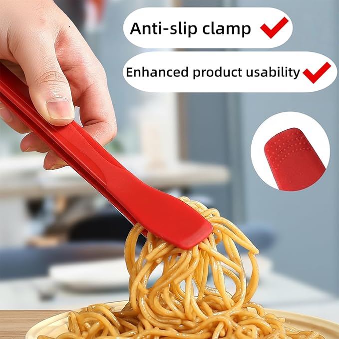 Silicone Tongs for Cooking, Red Heat Resistant Kitchen Tongs with Silicone Tips (11inch), Non-Scratch Food Tongs for Flipping, Serving, Salad, BBQ Serving Toast, Dishwasher Safe (Dark Red)