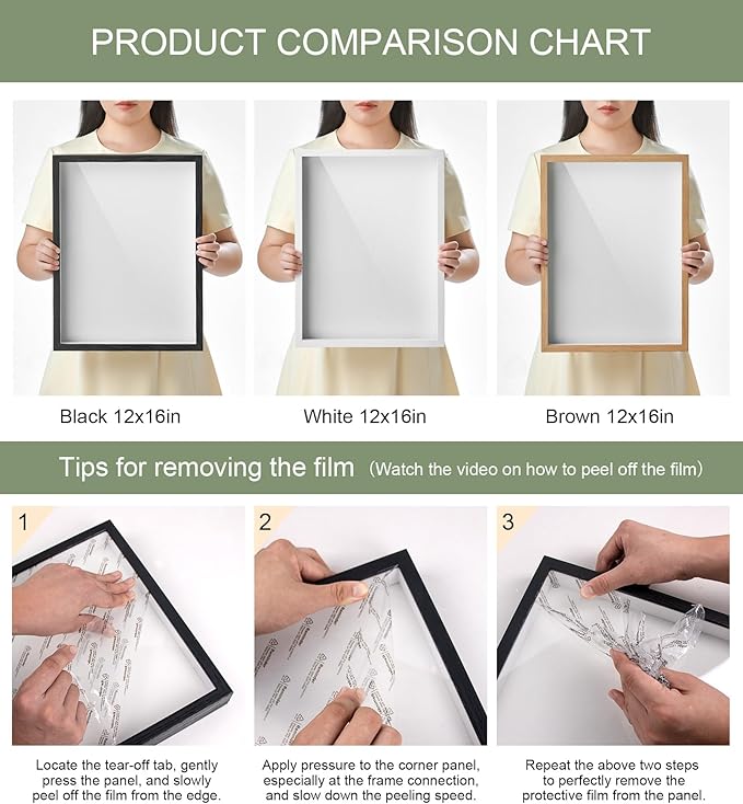 12x16 Shadow Box Display Case Picture Frame with Soft Linen Back, Large Wood Color Shadow Box 12x16 for Flowers Medal Display Case Jersey pet Graduation Memorabilia Baby Ltems Crafts Photos