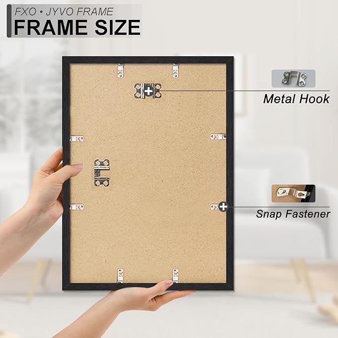 Engineered Wood 14x18 Picture Frame Set of 3, Black Frame for 14 x 18 Inch Picture Poster Photo, Light Weight 14 by 18 Frame with Wood-grain for Wall - 3 Pack/Black/14 x18