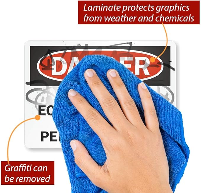 SmartSign “Danger - Elevator Equipment Room, Authorized Personnel Only” Label | 5" x 7" 3M Reflective Laminated Vinyl