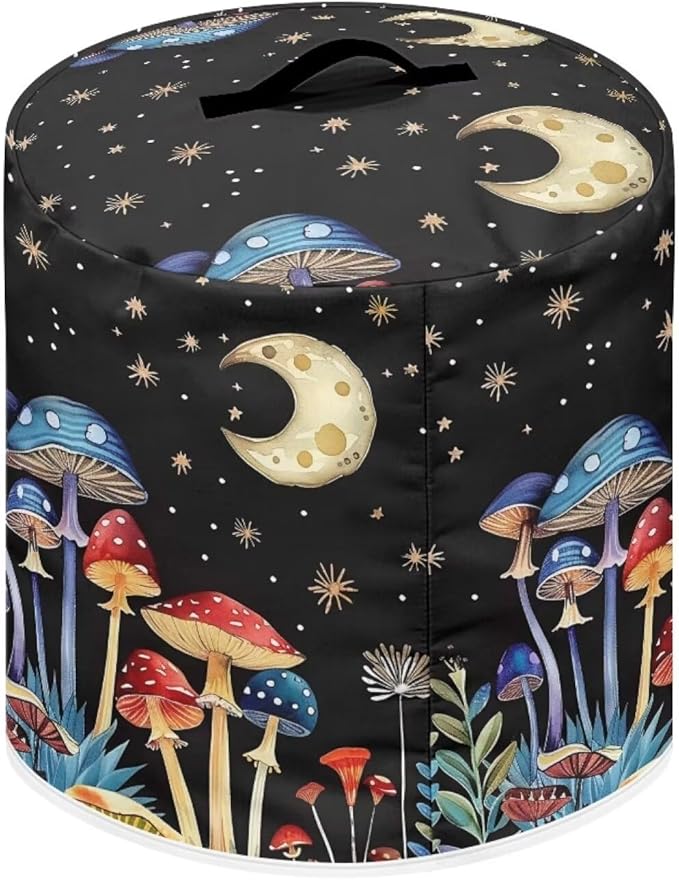 Mushroom Pressure Cooker Cover for Women Dust Protection Insulated Rice Cooker Cover Water Resistant Dust Cover with Pockets for Instant Pot 6 Quart Vintage Appliance Cover for Kitchen