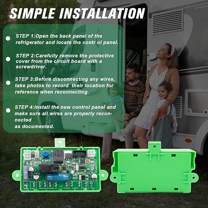 Julydeep 3850415.01 Refrigerator Fridge Main Power Control Circuit Board Module Board fit for 2005-2022 Dometic 2 Or 3 Way RV Parts Built-in Fuse Replace 3850415, 385041501, 3850415.01, 385 04 15-01