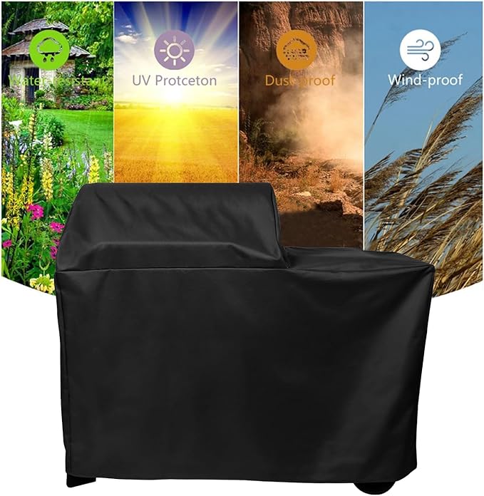 Grill Cover for Traeger Woodridge Grills, Heavy Duty and Waterproof Wood Pellet Smoker Cover for Traeger BAC761 Full-Length Woodridge TFB86MLH Grill Accessories