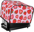 Pink Strawberry Kawaii Fruit 4 Slice Toaster Cover, Waterproof Toaster Dust Cover Bread Maker Protective Cover For Small Kitchen Appliance Dining Room Table Home Decor Gifts
