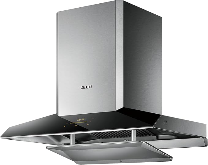 FOTILE EMG9030 36" Wall-mount Range Hood | Touchscreen | 4 Speed-settings and Air Management Function | Self-adjusting Surround Suction Plate | Delay Off Function | Cleaning Mode | LED Light