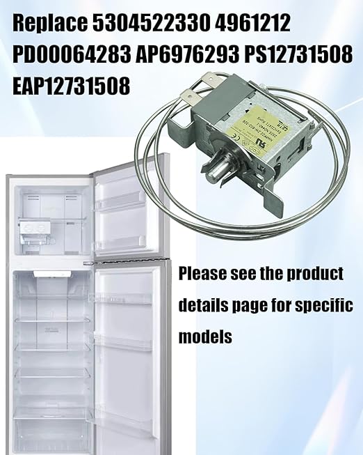 5304522330 Refrigerator Temperature Control Thermostat Fit for Frigidaire and White-Westinghouse Refrigerator, Replace 4961212 PD00064283 AP6976293 PS12731508 EAP12731508