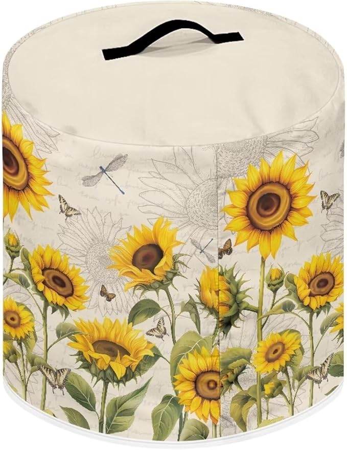 Sunflower Air Fryer Cover Washable Pressure Cooker Dust Cover for 8 Qt Small Kitchen Appliance Cover with Top Handle Dust Protection Bread Cover for Home Decoration