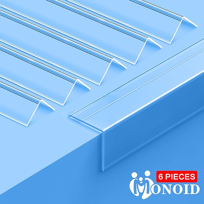 6PCS Clear Self-Adhesive Wall Corner Protectors，Corner Guards & Edge Protector for Wall Door Frame Cabinet Baseboard & Door, Table, Stair (31.5" X 1.18")
