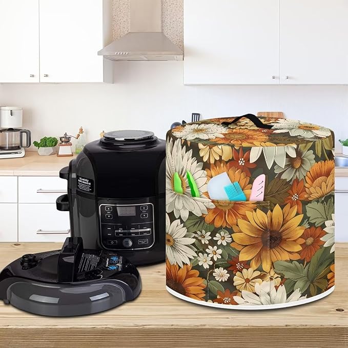 Daisy Pressure Cooker Cover Instant Pot Accessories Instant Pot Kitchen Appliance Dust Cover with Pockets for Rice Cooker Air Fryer Slow Cooker Dust Covers for Kitchen Size L