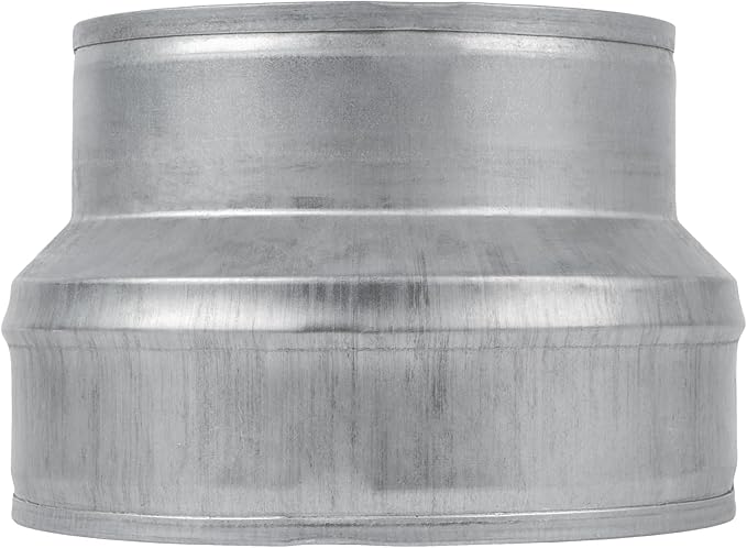 6" to 5" Inch Duct Pipe Adapter - Galvanized Steel HVAC Ducting Reducer for Ventilation - PVC Pipe, Hose Coupler - Heavy Duty Exhaust, Air Conditioner Fittings - Vent Flange Connector