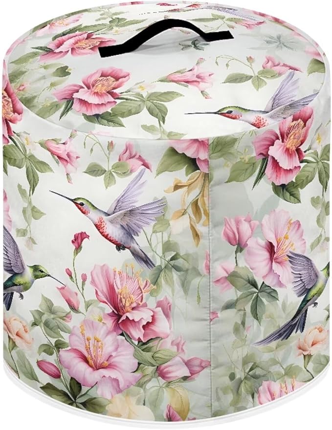 Flashideas Hummingbird Flower Pressure Cooker Cover for Women Dust-proof Cover for Rice Cooker Air Fryer Kitchen Appliance Covers with Top Handle and Pocket Home Kitchen Decor Gifts for Friends