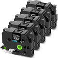 COLORWING TZe-355 24mm Black Label Tape Relace for Brother TZ Tape 24mm 0.94" Laminated P-Touch TZe355 White on Black 1 Inch for PTD600 PTD610 PTP700 PT2300 Label Maker Refills, 5-Pack