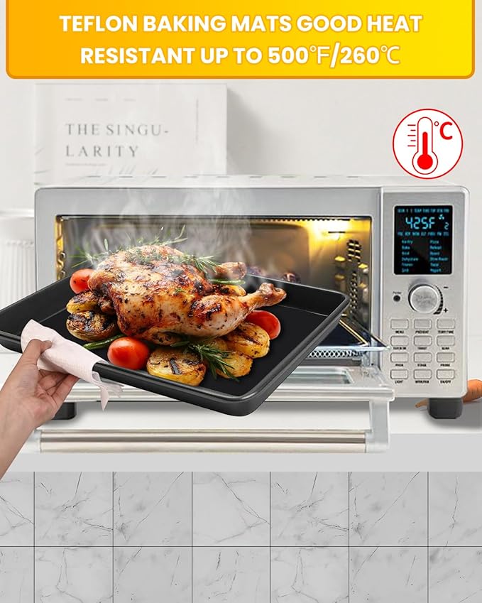 134PCS Air Fryer Liners Compatible with Nuwave Bravo XL Pro Air Fryer Toaster Oven 30QT, 130PCs Parchment Paper Sheets for Baking Roasting, 4PCs Non-Stick Teflon Baking Mats Toaster Oven Accessories