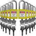 SAFBY Lockout Tagout Locks, Safety Padlock, Keyed Differently Loto Safety Padlocks for Lock Out Tag Out Kits Station (Yellow NO.1-10)