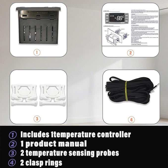 XR03CX-4N0F1 Temperature Controller,120V/50-60HZ Digital Thermostat Panel Fit for Normal Temperature Refrigerating Units Compressor Refrigerators