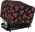 Red Black Cherry 4 Slice Toaster Cover, Waterproof Toaster Dust Cover Bread Maker Protective Cover For Small Kitchen Appliance Dining Room Table Home Decor Gifts