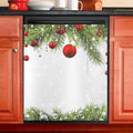 Christmas Dishwasher Cover Panel,Xmas Ornaments Conifer Tree Magnet Cover Decal Decorative Magnetic Sticker Washing Machine Cover Home Season Decor,26" x 23"
