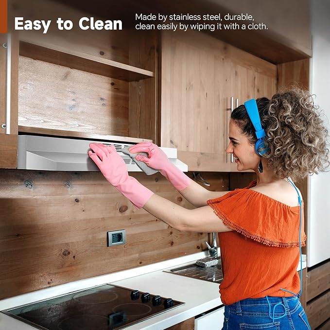 SNDOAS 36 inch Range Hood,Under Cabinet Range Hood 36 inch in Stainless,Ductless Range Hoods with Carbon Sponge Filter,230 CFM Stove Hood with 2-speed Fan,Hard Wired Kitchen Exhaust Hood