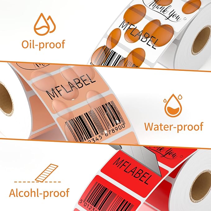 MFLABE 120 Rolls of 1000 2-1/4 x 1-1/4 Inch Direct Thermal Perforated Shipping Labels,SKU Labels